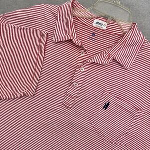 Johnnie-O Polo Mens Striped Jack XL Pinkish/Red Watermelon West Coast Prep
